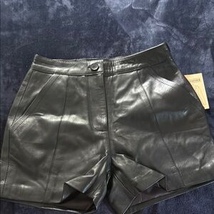 Black Leather Women's Shorts